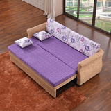 司库诺藤沙发床1.5米客厅抽拉三人小户型藤编拉床沙发拆洗伸缩床
