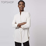 TOPSHOP2016春夏新款女士白色条纹长袖休闲衬衫13W01JIVR
