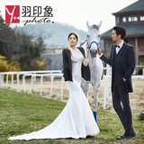 羽印象大连厦门三亚婚纱摄影韩国韩式马场白马外景拍婚纱照团购