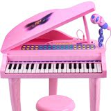 CF儿童电子琴女孩小钢琴带麦克风乐器琴男女孩玩具 三角电子琴粉