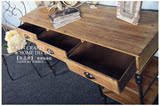 外贸原单美式LOFT工业风实木家具铁木结合书桌样板房家居摆件装饰