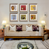 卡农新款 欧式美式法式现代客厅装饰画卧室儿童房有框画 狮子大象