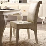 意大利新古典后现代实木皮艺软板餐椅欧式餐厅休闲椅可定制VIP251
