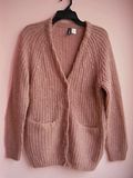 #大杂烩#H&M羊毛藕粉色中长款毛衣