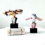 摆件桌面装饰工艺品鹿可爱兔子书房办公室时尚礼品创意个性眼镜架