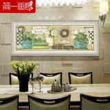 简一画廊 欧式装饰画有框画墙画 餐厅壁画单幅 美式卧室横版挂画