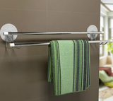 不锈钢双杆毛巾架强力吸盘浴室卫生间收纳置物免打孔钉钻壁挂