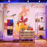 大型商场壁画墙纸3d动感女孩时尚性感餐厅公装背景墙壁纸服装店铺