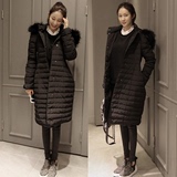 韩国代购2015冬装新款韩版明星同款羽绒服中长款加厚大毛领女装潮