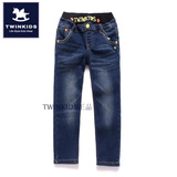 韩国小木马TWINKIDS专柜正品童装2015冬装款男童儿童加绒厚牛仔裤