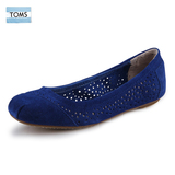 TOMS女鞋夏季牛皮镂空平底鞋舒适软底芭蕾舞鞋女鞋W-24包邮