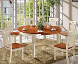正品特价实木餐桌椅组合折叠可伸缩橡木椭圆形餐桌大户型折叠圆桌