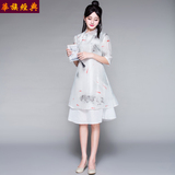 华族经典中式改良时尚真丝麻日常女装旗袍连衣裙夏装中国风民族风
