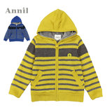安奈儿男童装冬季款 正品 保暖厚加绒里毛衫衣外套AB444327