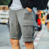 2016夏季新款休闲运动短裤男士纯色日系大口袋工装修身五分裤男裤