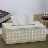 卡芙兰欧式皮革纸巾盒木 创意抽纸盒汽车载家用 客厅餐巾纸盒可爱