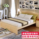 瑶阁家私全实木床松木床书架床1.2/1.5米白色欧式床儿童床单人床