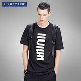 Lilbetter男士短袖T恤 2016夏季新品字母印花体恤纯棉圆领T恤衫男