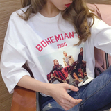 韩国正品女装代购 MASANDCHRIS 2016春款 时尚短袖字母图案T恤