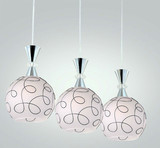创意温馨餐厅吊灯现代简约三头led饭厅灯个性玻璃圆形吧台吊灯饰