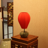 新中式仿古婚庆卧室床头红色小台灯暗香创意客厅书房古典布艺灯饰