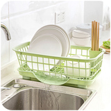居家家 厨房多功能置物架沥水架碗柜架 碗碟滴水收纳架餐具整理架