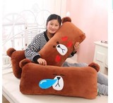 LINE布朗熊可妮兔抱枕公仔长枕头单双人枕办公室沙发靠垫靠枕礼物