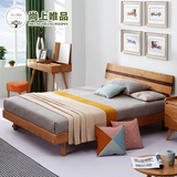 尚上唯品家具全实木白蜡木1.5米双人床环保卧室家具北欧现代简约