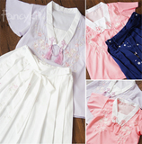 FF少女 日系改良和服 樱织花序 和风高腰雪纺半裙/羽织套装 包邮