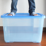 透明滑轮塑料整理箱特大号储物收纳箱加厚加盖衣服卫浴杂物收纳盒