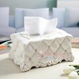 欧式镀银白色陶瓷纸巾盒家居抽纸盒餐桌茶几创意高档奢华装饰摆设