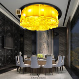 现代新中式吸顶灯圆形布艺餐厅客厅灯卧室别墅工程大气祥云吸顶灯