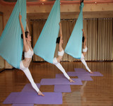 空中瑜伽吊床弹力布瑜伽绳伸展带有弹力反重力吊盘超强承重