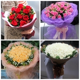 福州同城鲜花速递生日情人节求婚花店送花上门红粉白香槟玫瑰花束