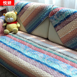 彩色条纹防滑全棉布艺沙发垫坐垫 时尚高档斜纹沙发巾可定做夏天