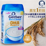 现货★美国嘉宝Gerber1段益生菌DHA大米婴儿米粉宝宝辅食米糊227g
