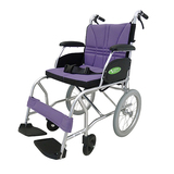 中进轮椅车免充气小轮NA-457A折叠轻便旅游轮椅有安全带便携zj