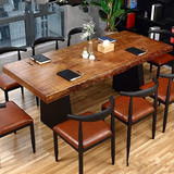 美式复古铁艺餐桌 工业风格长方桌子实木家具 大工作台办公会议桌