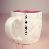 星巴克咖啡杯子陶瓷樱花浮雕马克杯带盖勺创意情侣办公室女士水杯