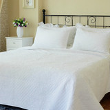 美式床品纯棉绗缝被三件套 外单床盖 床罩秋冬被床单纯色3件套