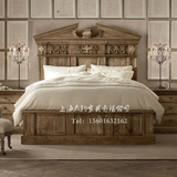 复古 欧式家具美式法式乡村风格LOFT风格全松木实木床雕花床双人