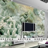 艺术玻璃客厅电视沙发背景墙MX16612白玉亭 3D玉雕钢化立体山水画