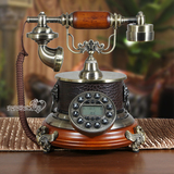欧式电话机 仿古电话机 高档创意座机 家用复古电话机 实木电话机