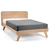 日式床MUJI家具全实木床 现代简约北欧床宜家床 1.8原木床橡木床