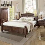 巢趣实木家具 美式乡村实木床 双人床  1.5米1.8米床 美式实木床