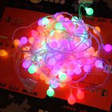 圣诞节新年装饰品小圆球10米灯串室内户外led彩灯闪灯串灯 生日