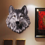 仿真树脂狗狼头壁饰壁挂 立体装饰 创意动物头墙饰装饰品客厅酒吧