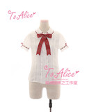 【To Alice】C1952-原创lolita百搭精致蕾丝烫金蝴蝶结衬衫