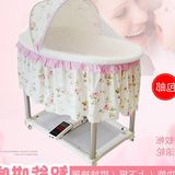 日本购上下摇电动婴儿摇篮床多功能自动摇摇床宝宝床 带蚊帐滚轮
