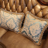 高档家居布艺蓝色奢华 欧式抱枕沙发靠枕靠垫套不含芯大号可定制